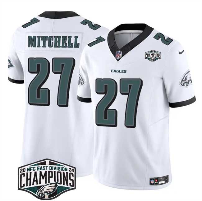 Men's Philadelphia Eagles #27 Quinyon Mitchell White 2024 New NFC East Champions F.U.S.E. Vapor Untouchable Limited Stitched Jersey,We sell and wholesale Men's Philadelphia Eagles #27 Quinyon Mitchell White 2024 New NFC East Champions F.U.S.E. Vapor Untouchable Limited Stitched Jersey on line form chian!